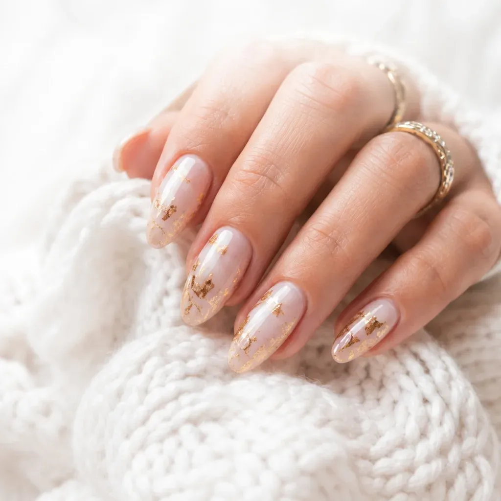 Close-up of a finished manicure